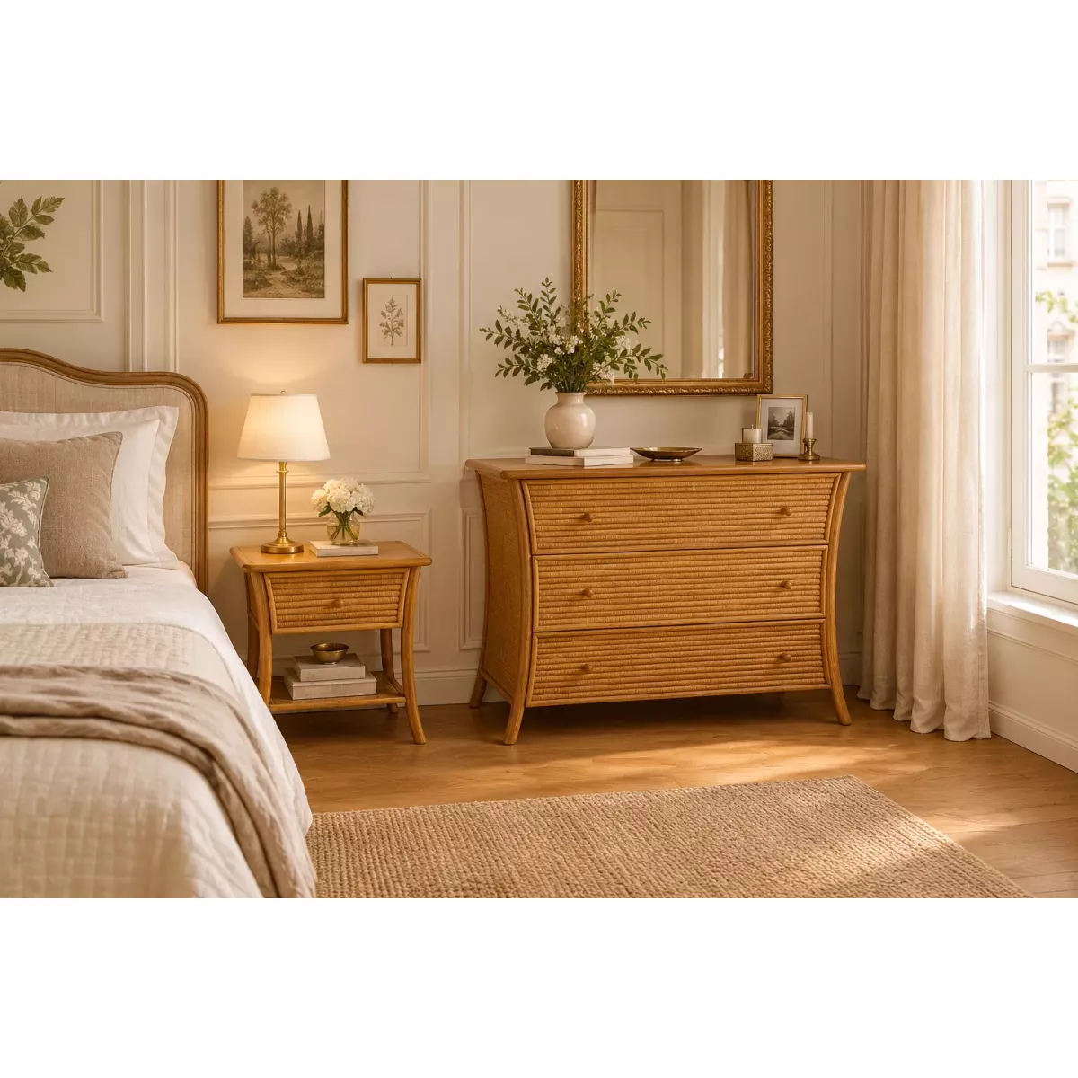 Commode Tortola 3 Tiroirs Cannelle