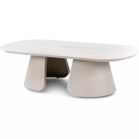Table basse Mikos pierre et aluminium