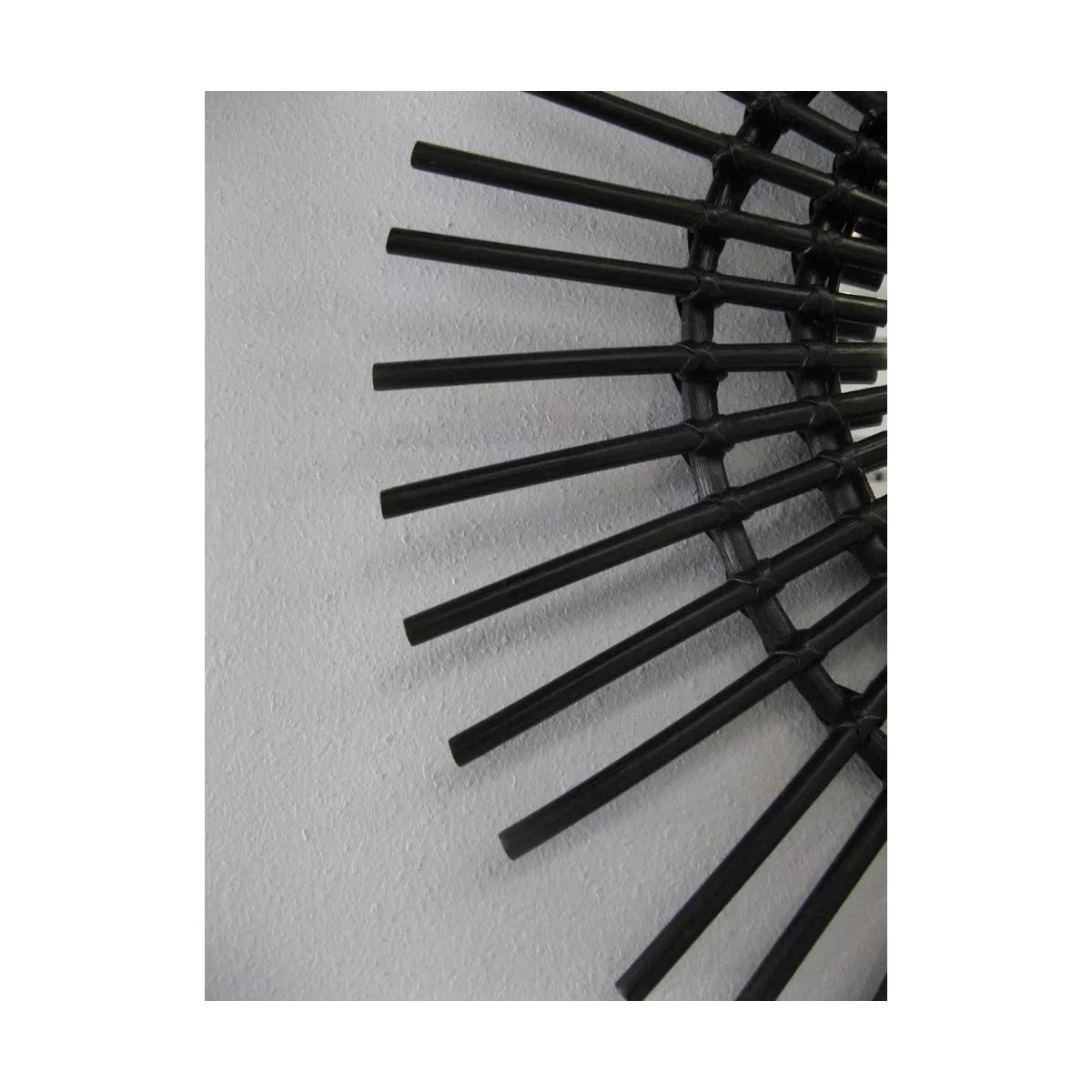 Miroir Soleil Rotin Noir 55x55