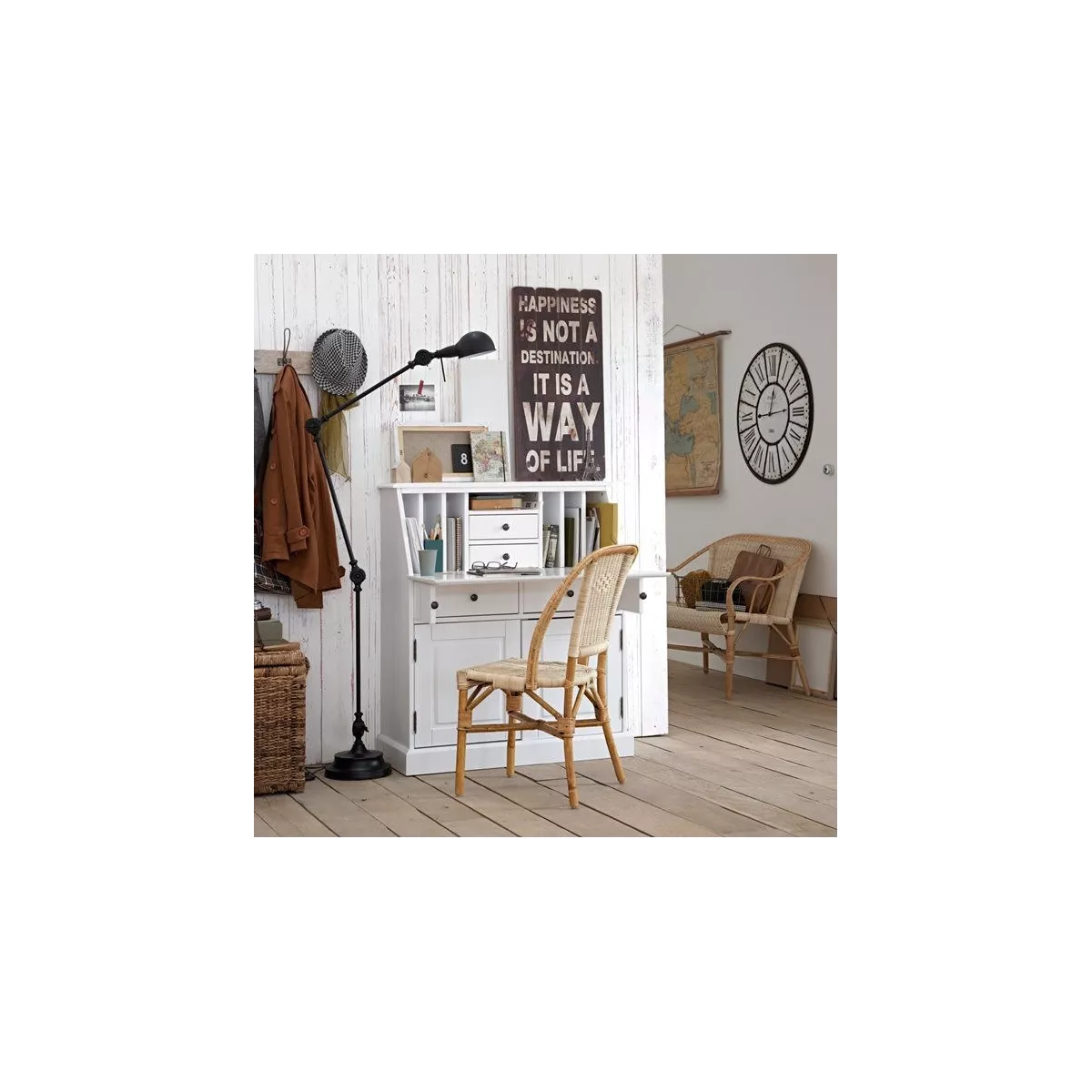 Chaise grand Père Rotin Naturel