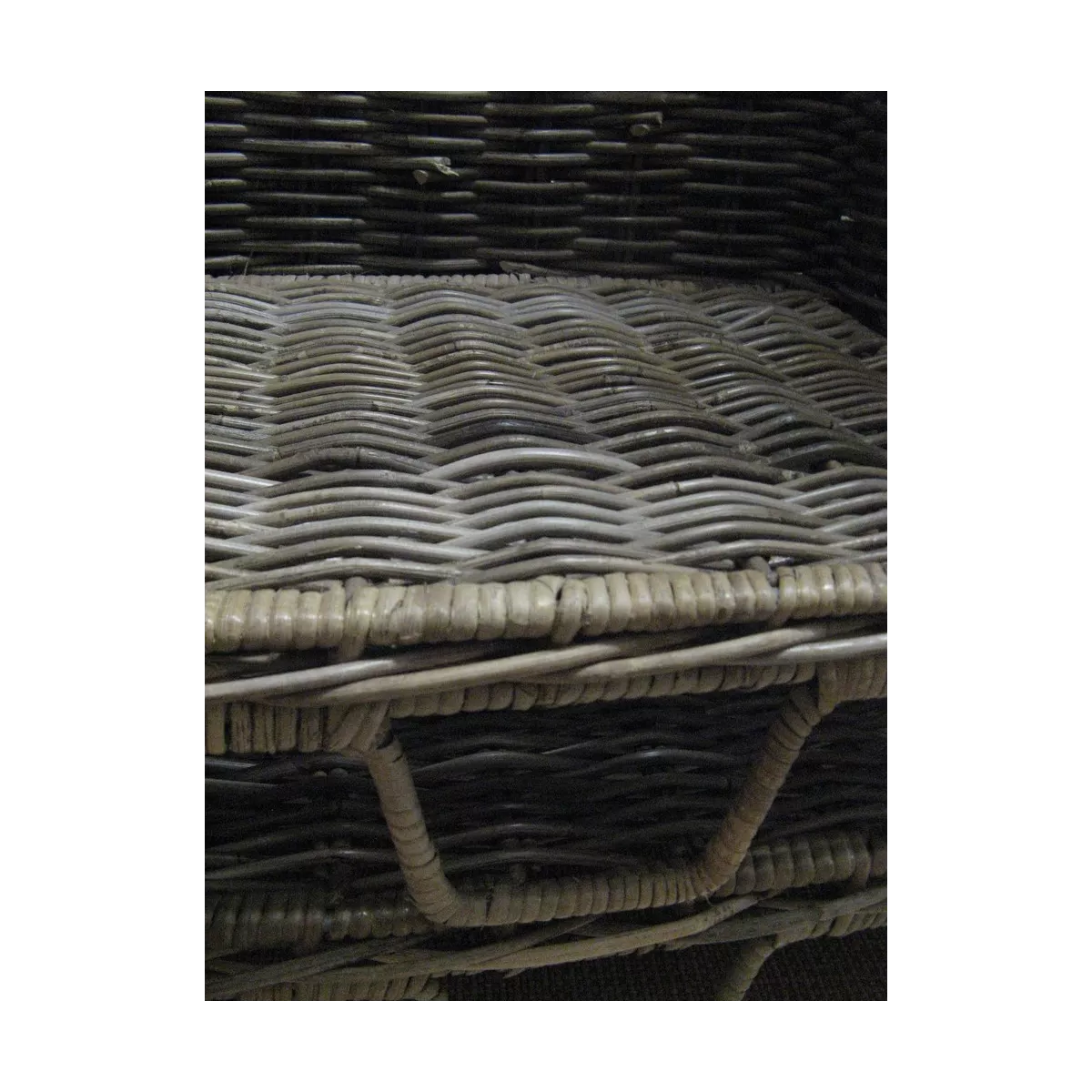 Chariot à bûches rotin 57x37