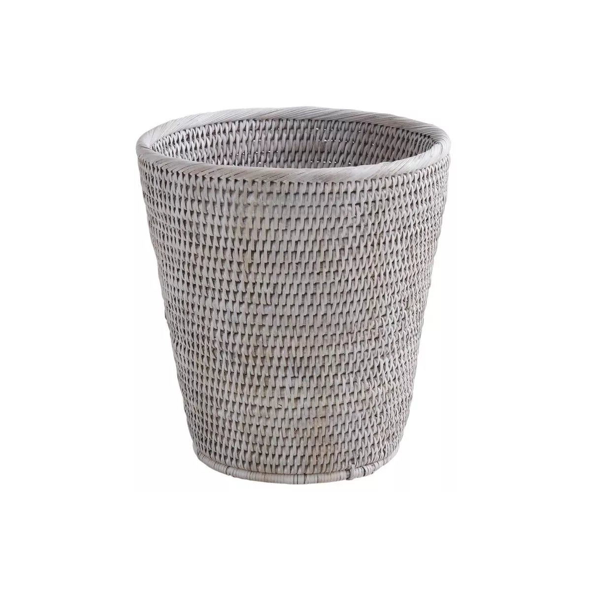 Corbeille Papier Rotin Blanchi