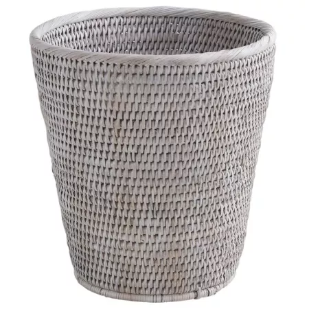 Corbeille Papier Rotin Blanc