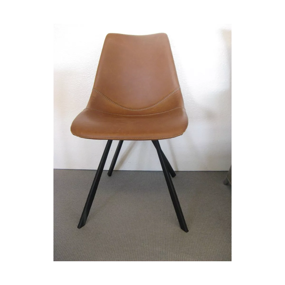Chaise Happy Simili Caramel