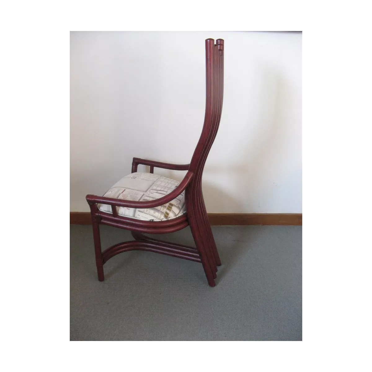 Chaise Design Rotin Prune