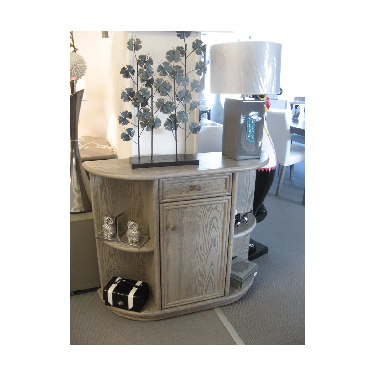 Console demi-lune Grise