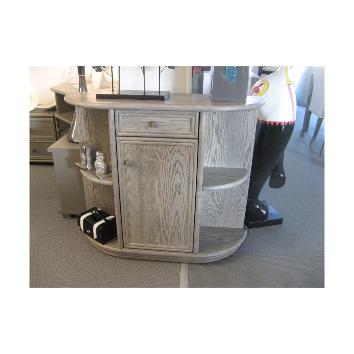 Console demi-lune Grise