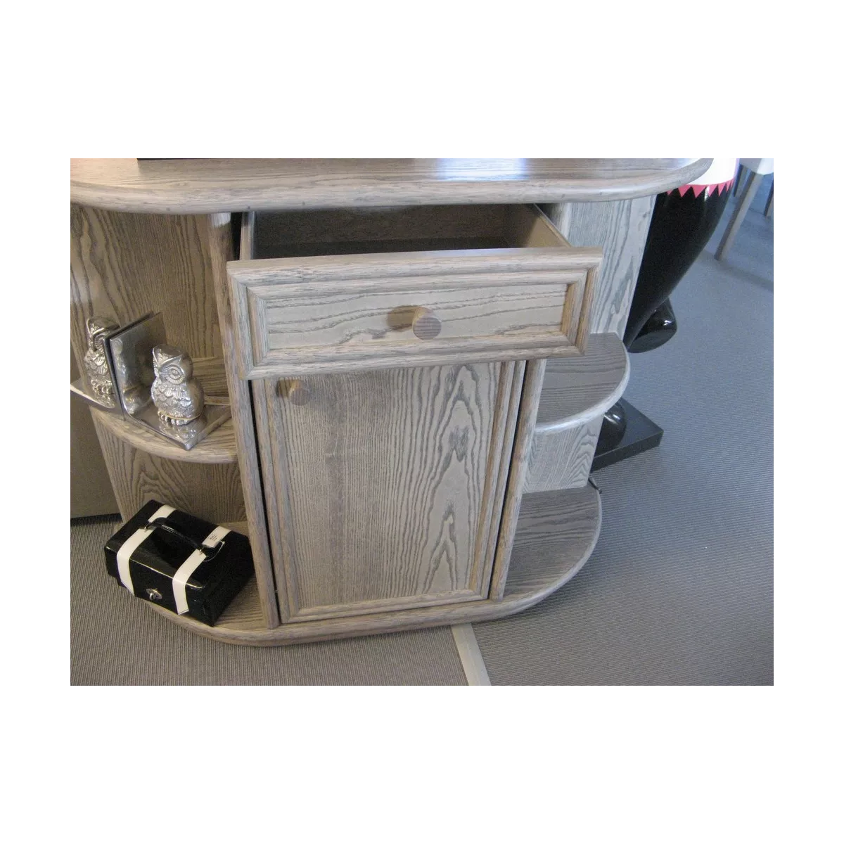 Console demi-lune Grise