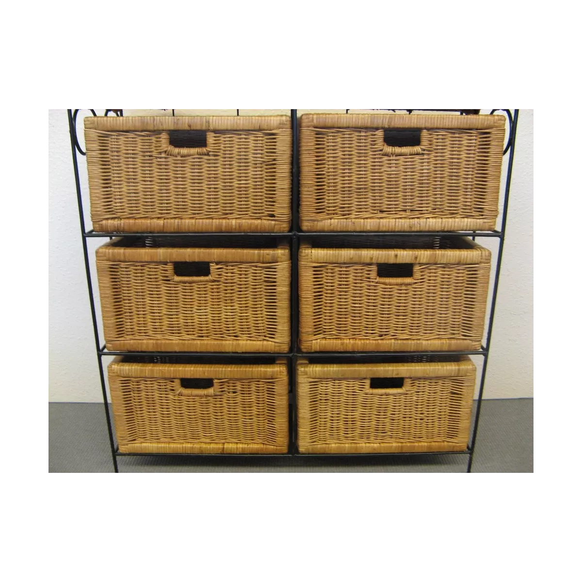 Meuble de rangement rotin 6 tiroirs Noisette
