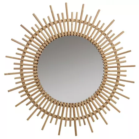 Miroir Soleil Rotin Naturel