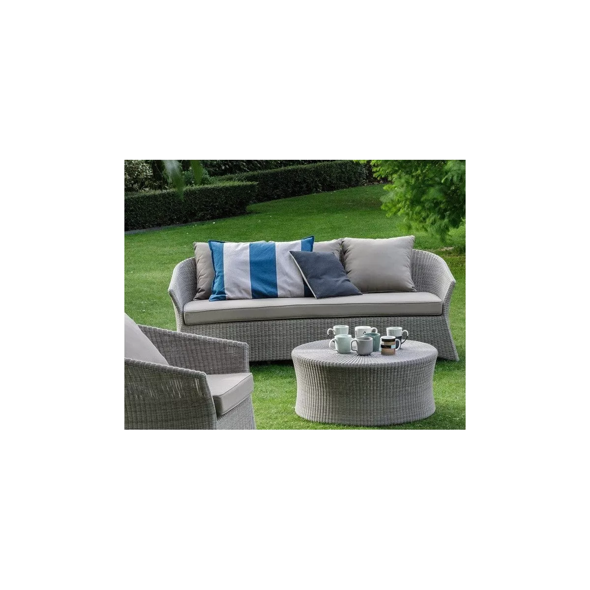 Table Basse Transat Diamètre 80 Résine Gris