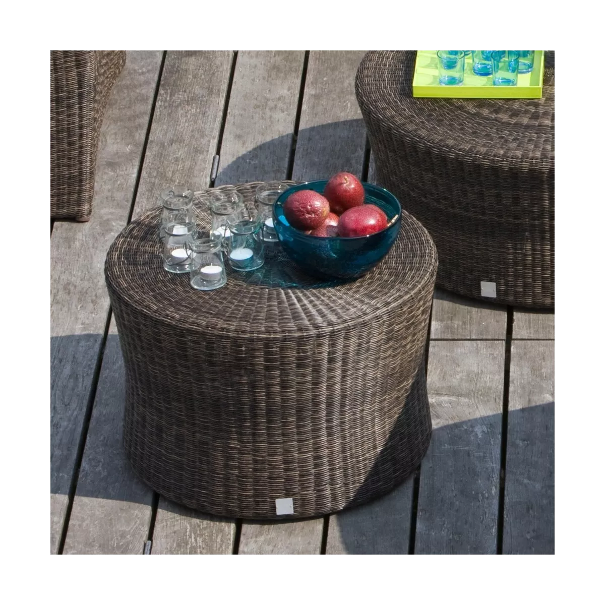 Table Basse Transat Diamètre 60 cm Résine Poivre