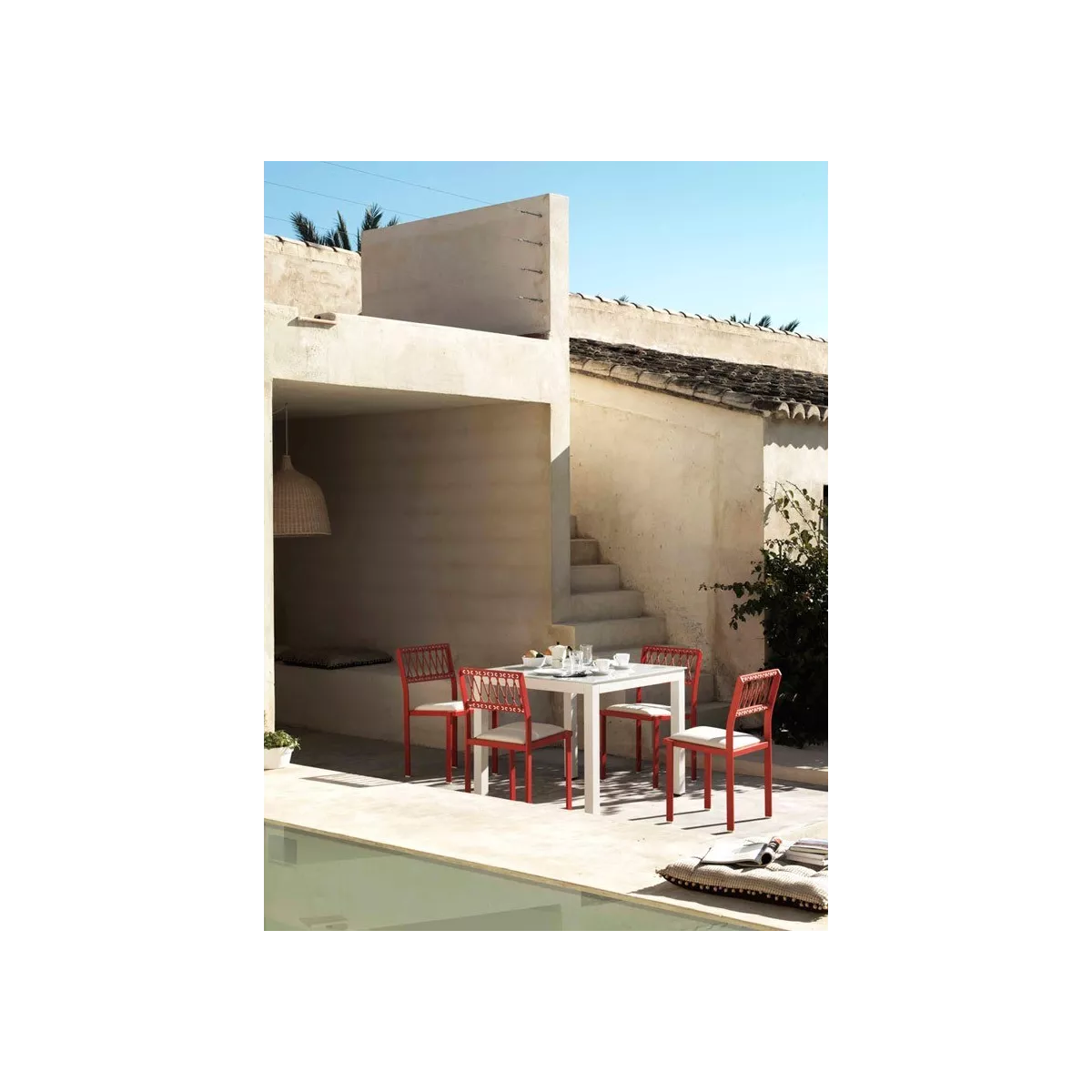 Table 90x90  Kurve Aluminium et Verre