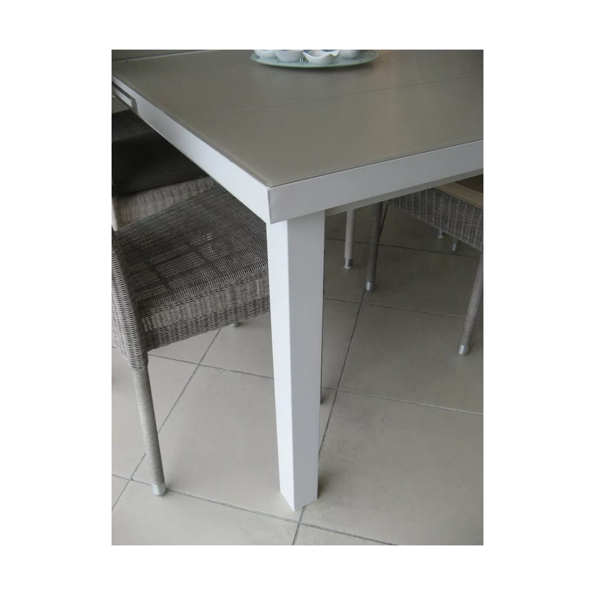 Table Isabelle Aluminuim et Verre 140/180