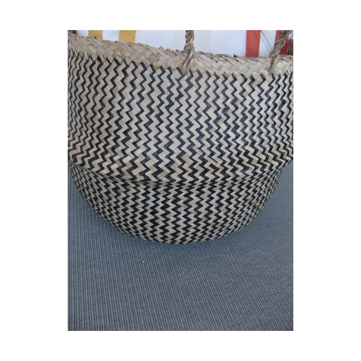 Sac jonc rond noir 40x40 pour Magazines