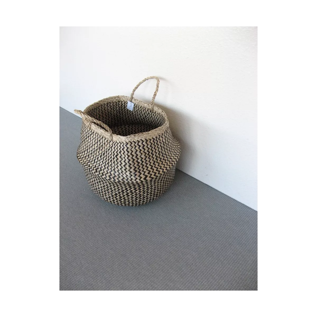 Sac jonc rond noir 40x40 pour Magazines
