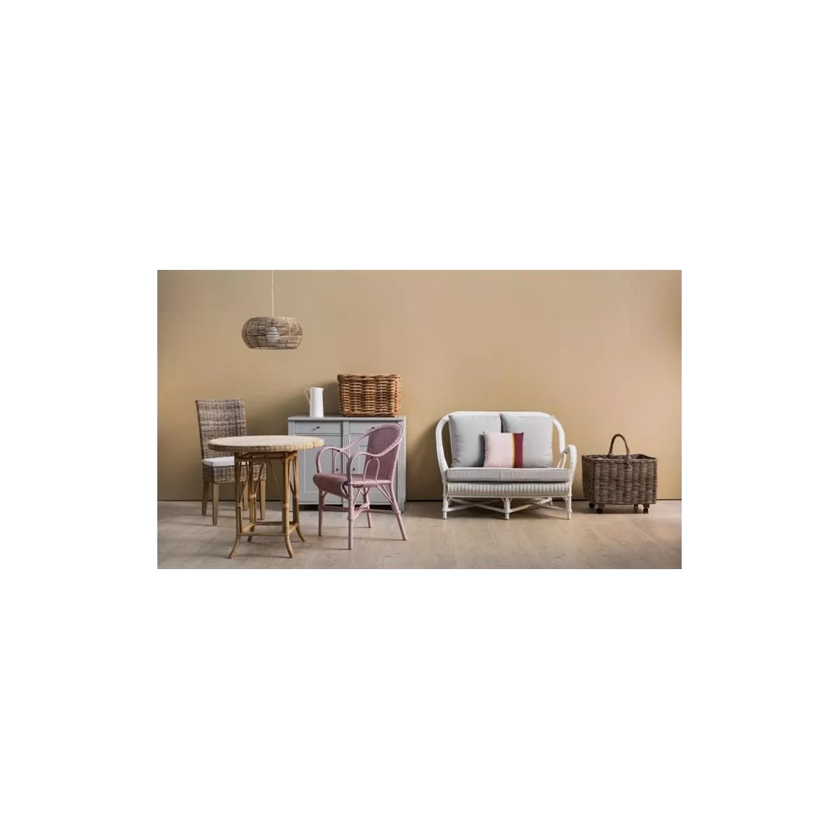 Table Grand Père Rotin Naturel Diam 80 cm