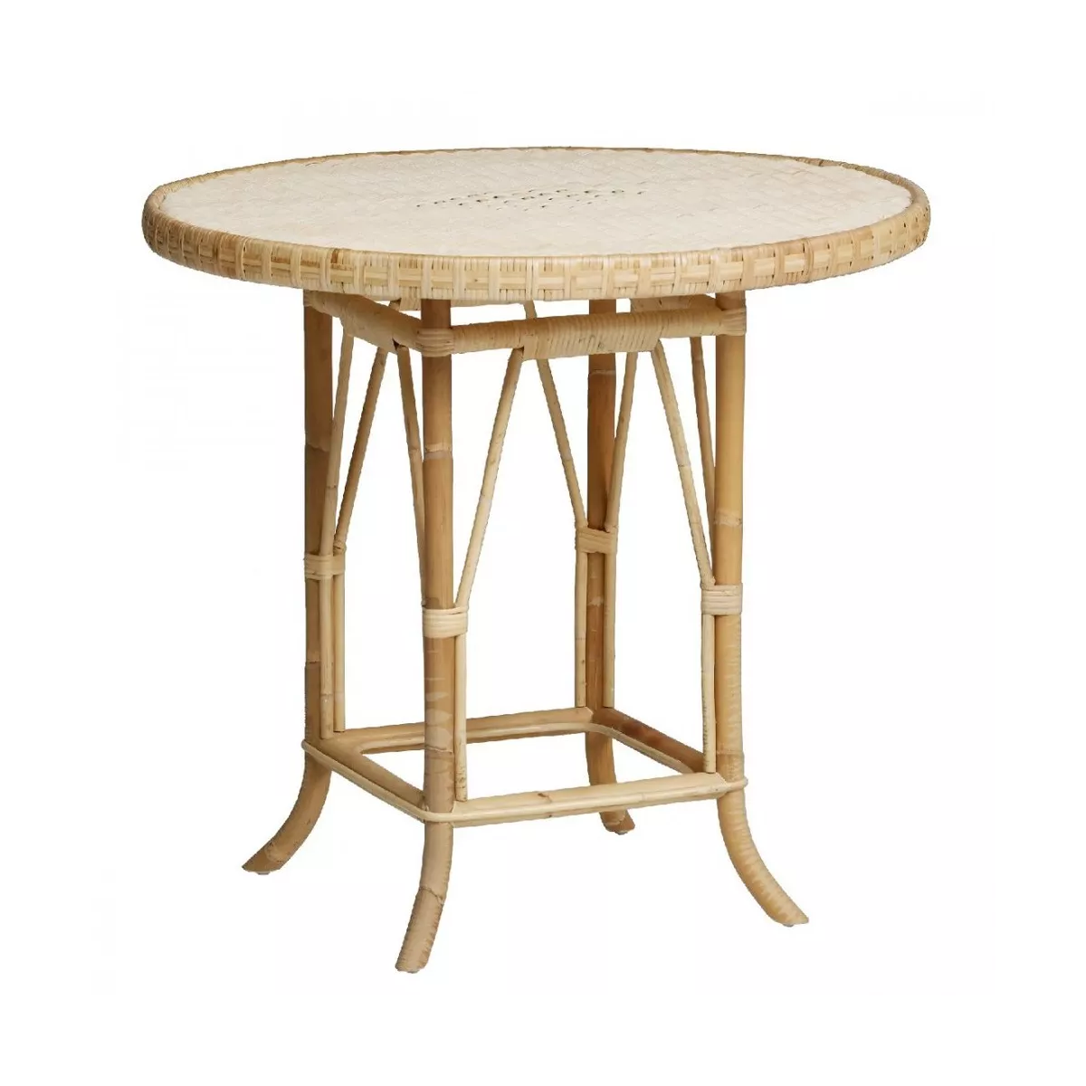 Table Grand Père Rotin Naturel Diam 80 cm