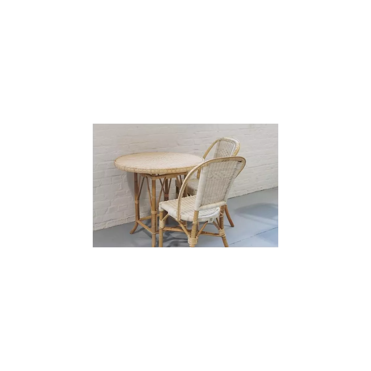 Table Grand Père Rotin Naturel Diam 80 cm