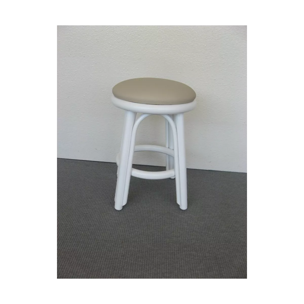 Pouf Rotin Rome Laqué Blanc