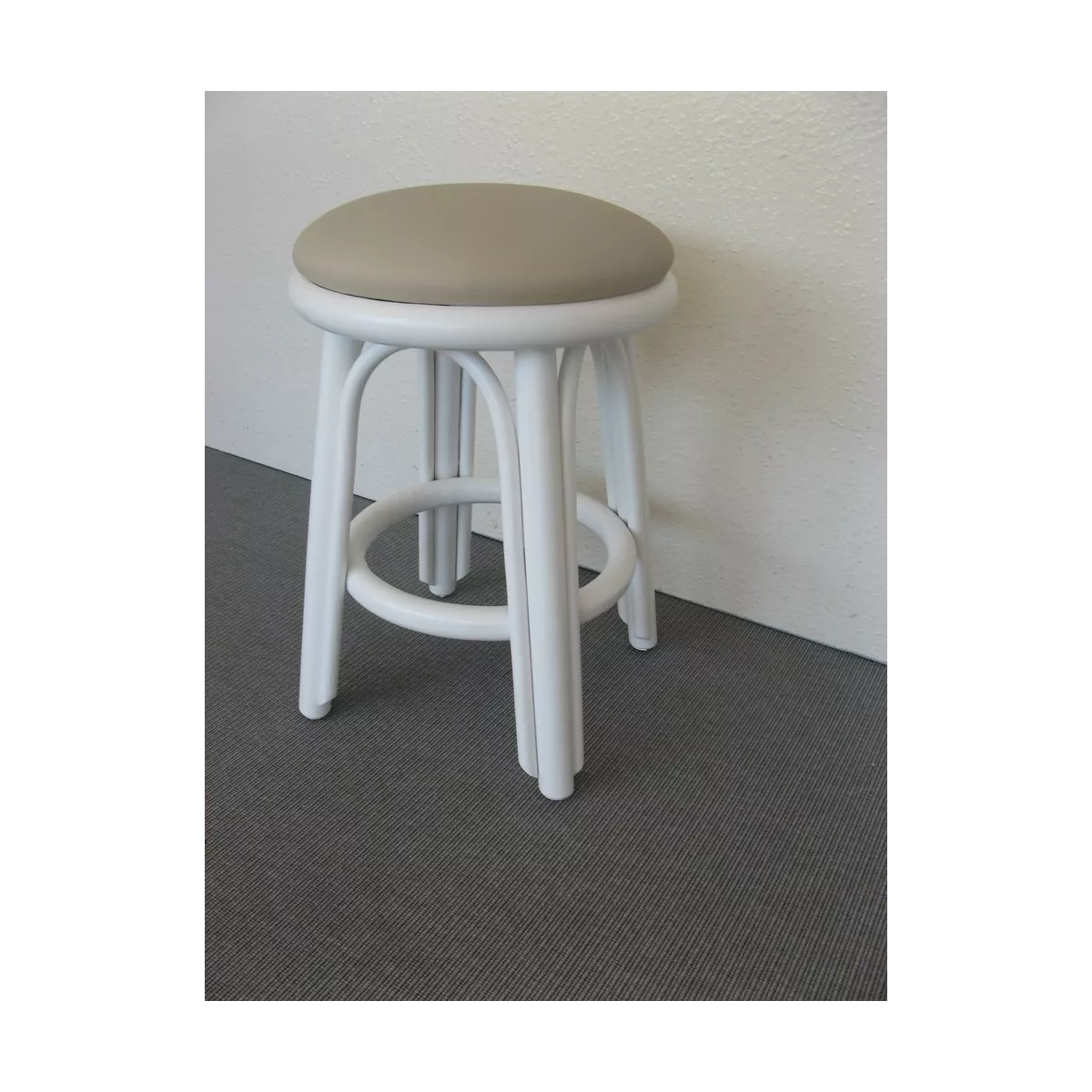 Pouf Rotin Rome Laqué Blanc