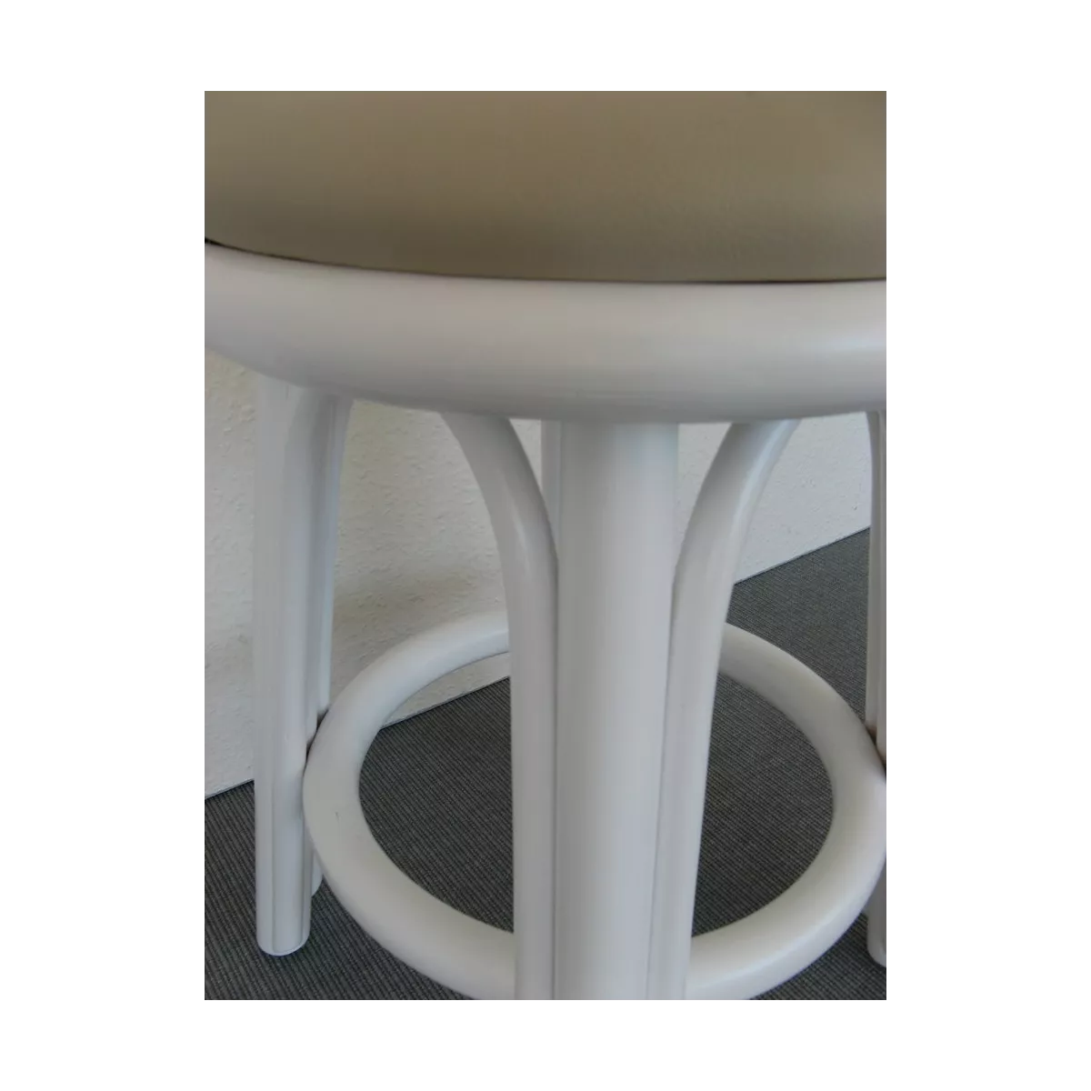 Pouf Rotin Rome Laqué Blanc