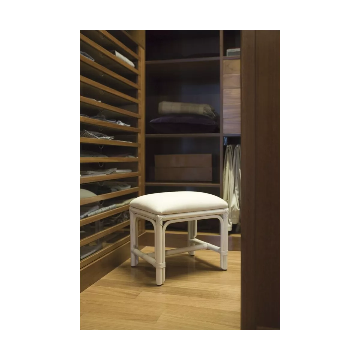 Pouf en Rotin Sydney Blanc