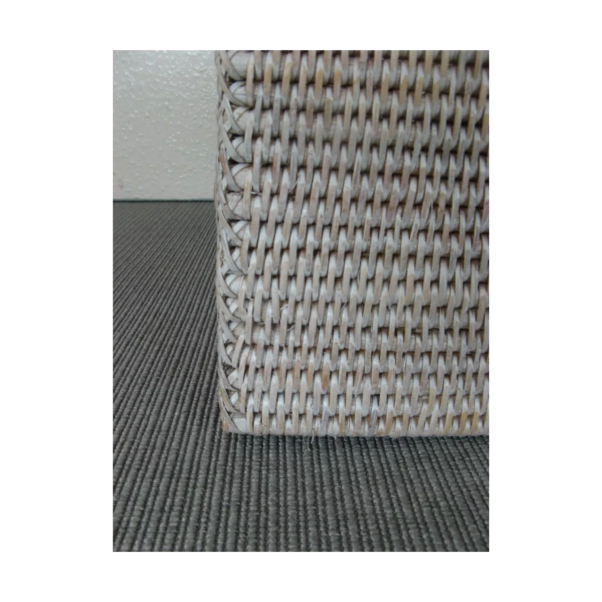 Casier Rotin Patiné Blanc 48x36
