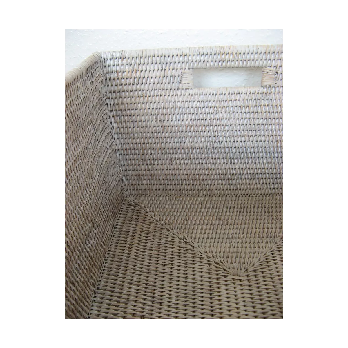 Casier Rotin Patiné Blanc 48x36