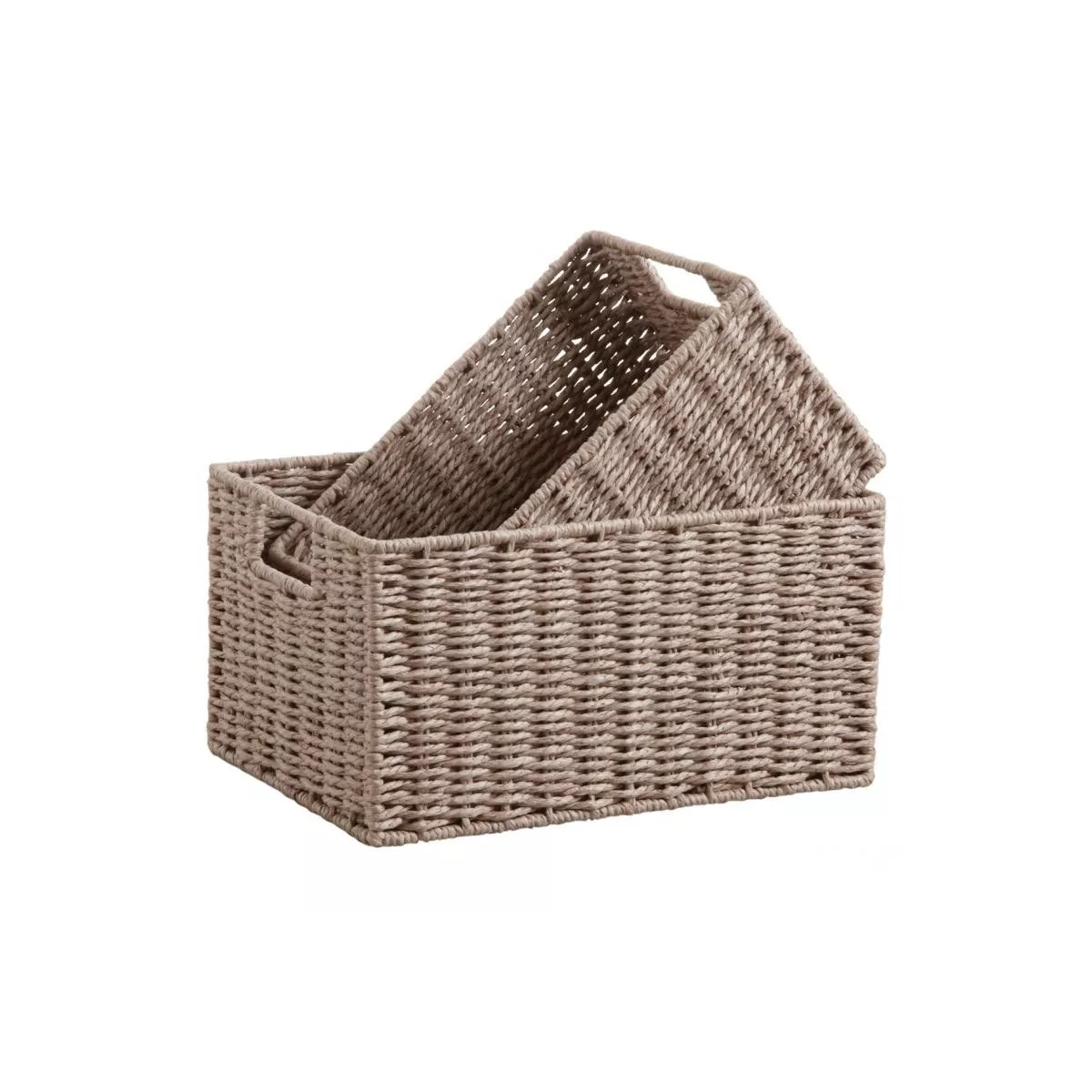 Casier Cordé taupe et métal  35x25