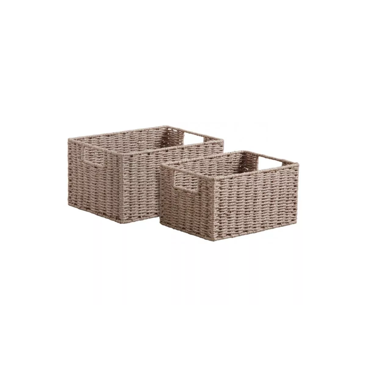 Casier Cordé taupe et métal  30x21