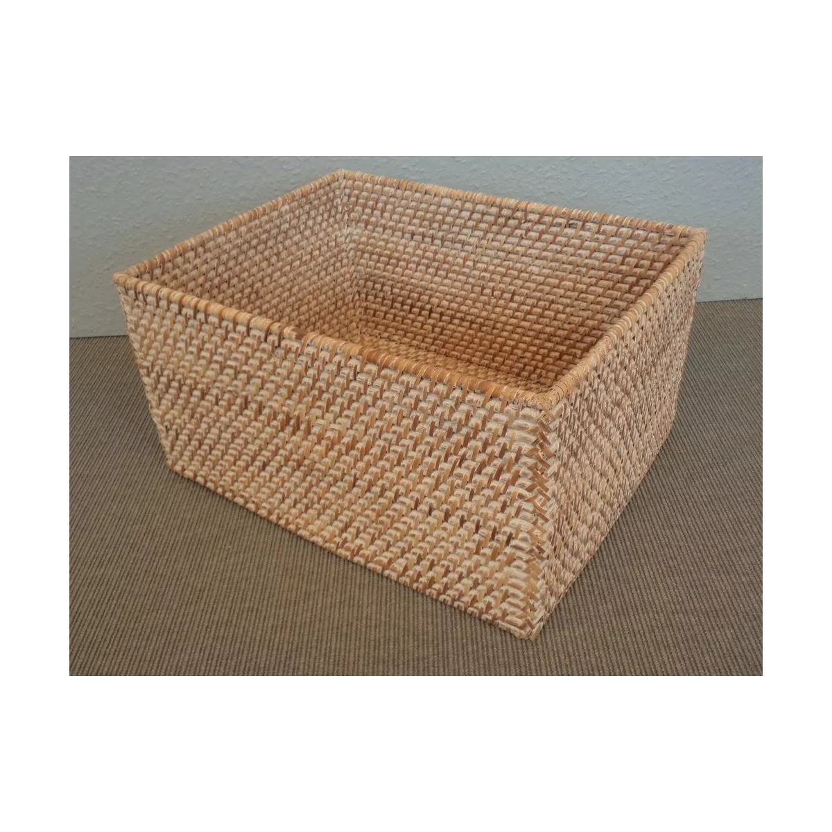 Casier Rotin Blanc Cérusé 38x30