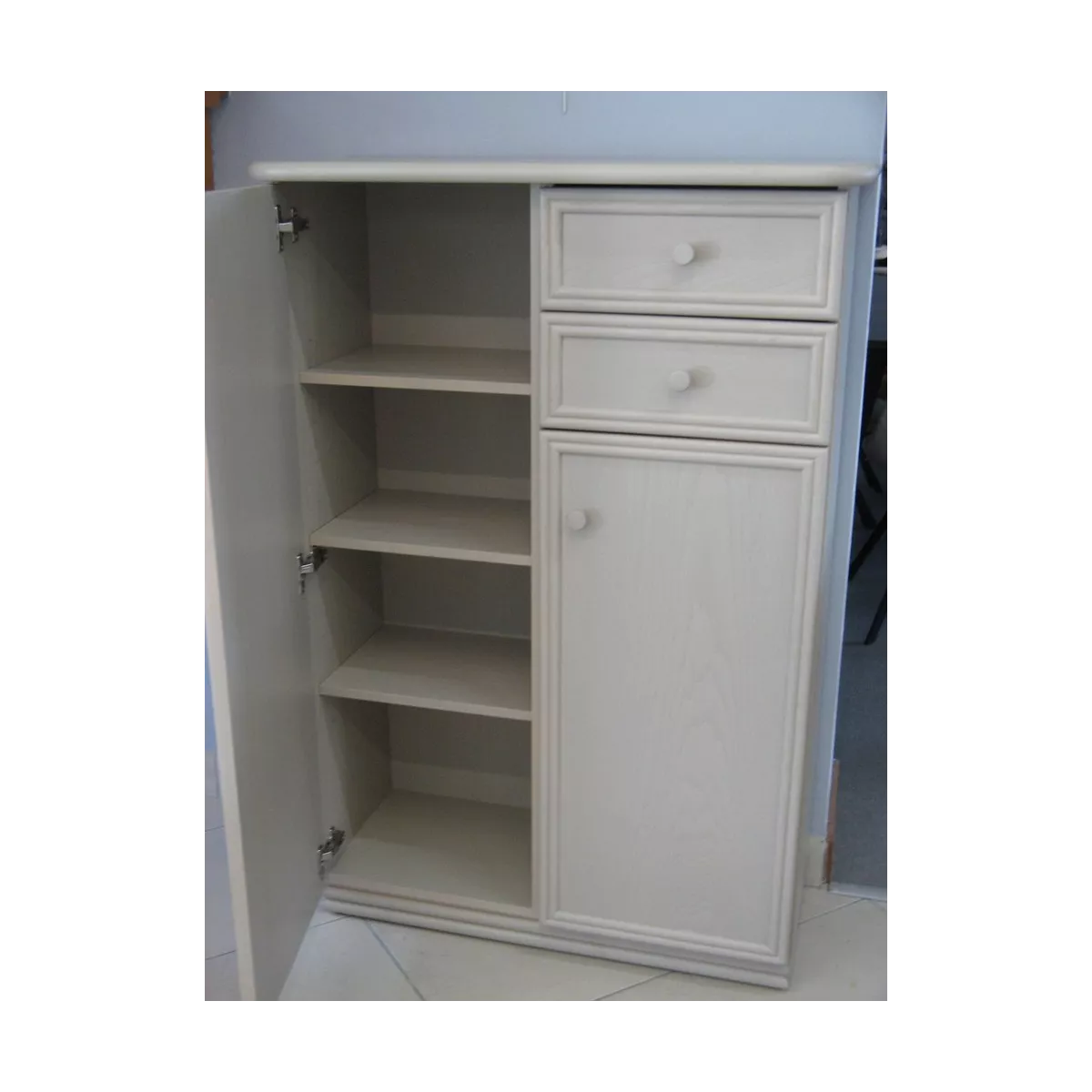 Meuble Largo 87x39 : 2 Portes et 2 Tiroirs Perle