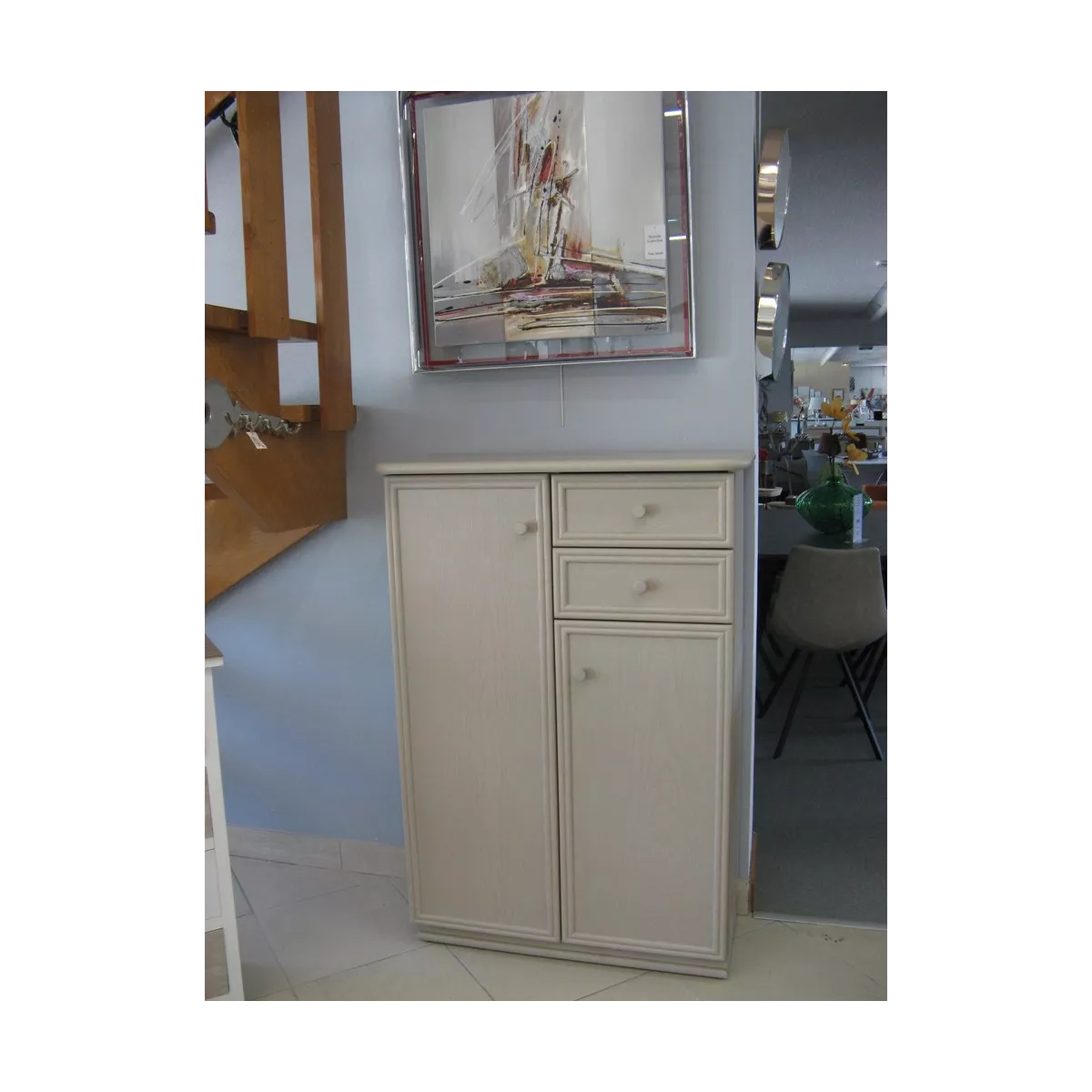 Meuble Largo 87x39 : 2 Portes et 2 Tiroirs Perle