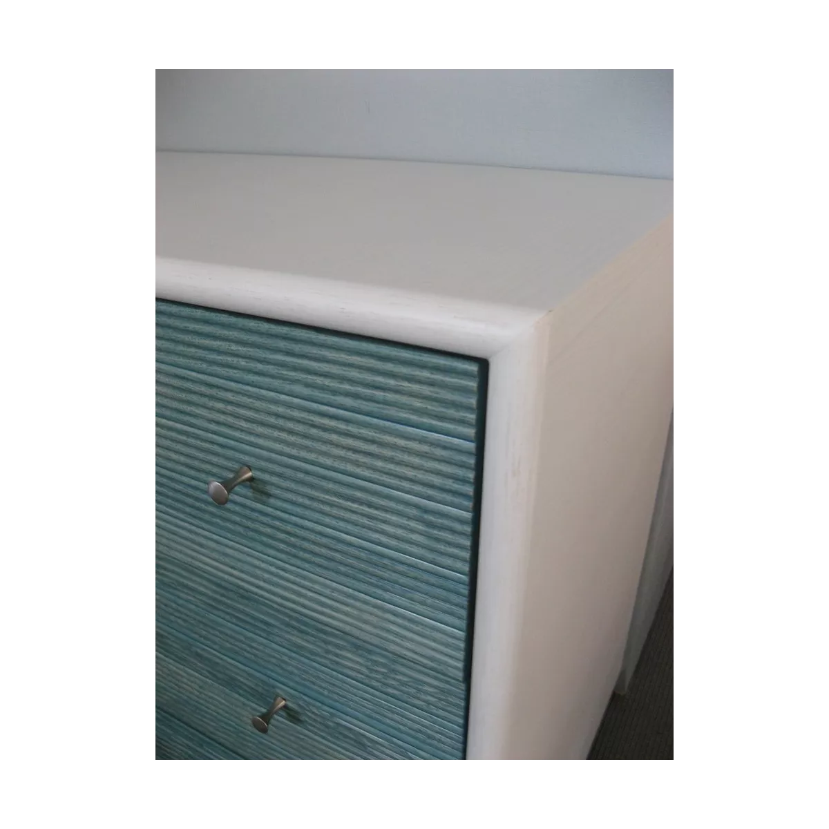 Commode Sendaï Blanc et turquoise