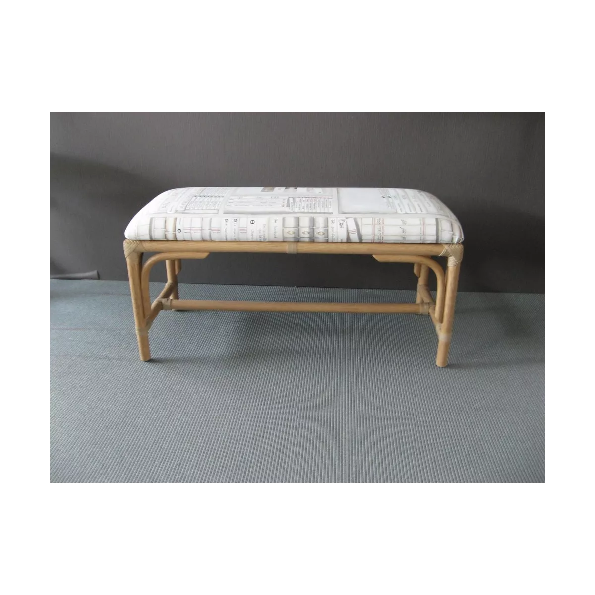 Pouf double en Rotin Sydney Noisette