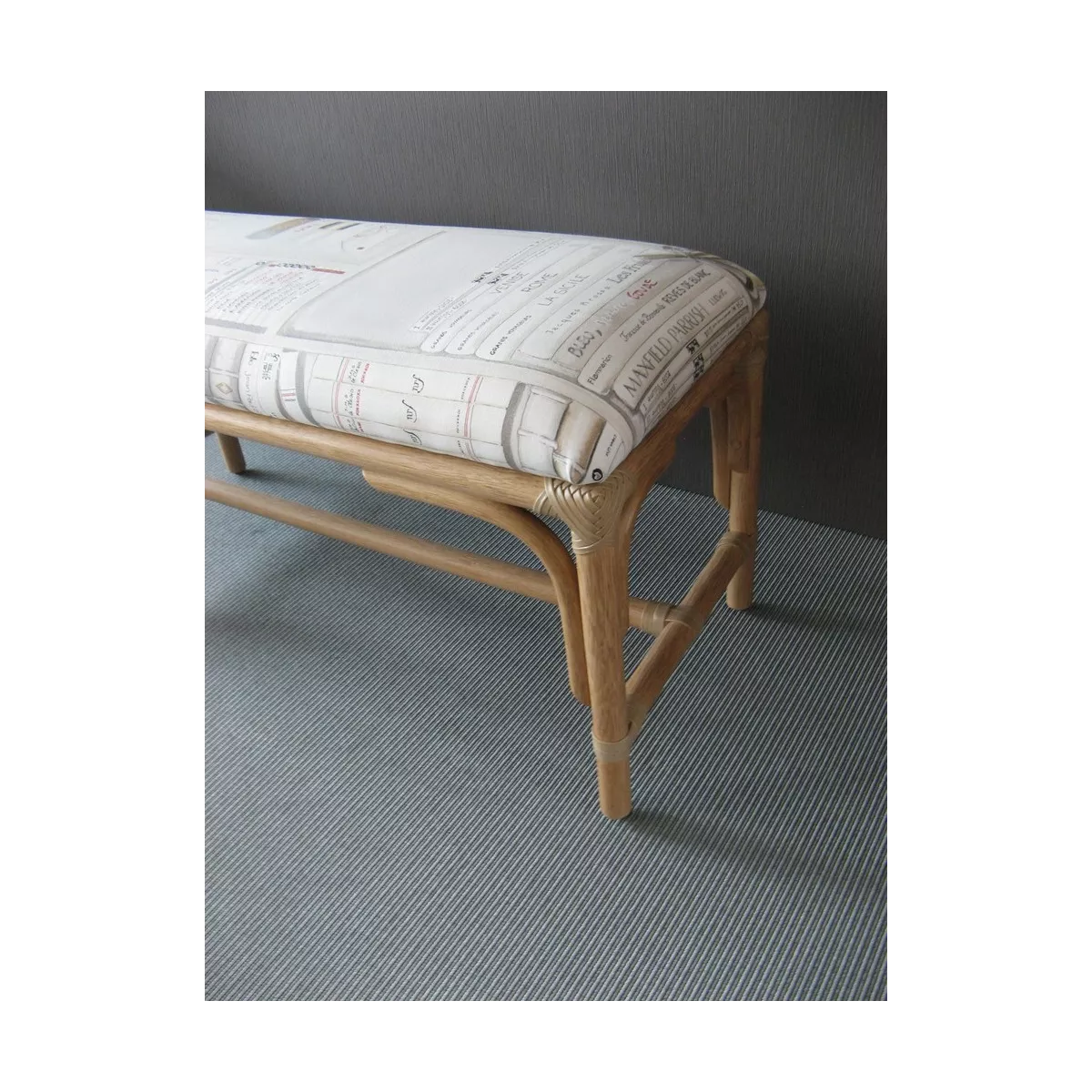 Pouf double en Rotin Sydney Noisette