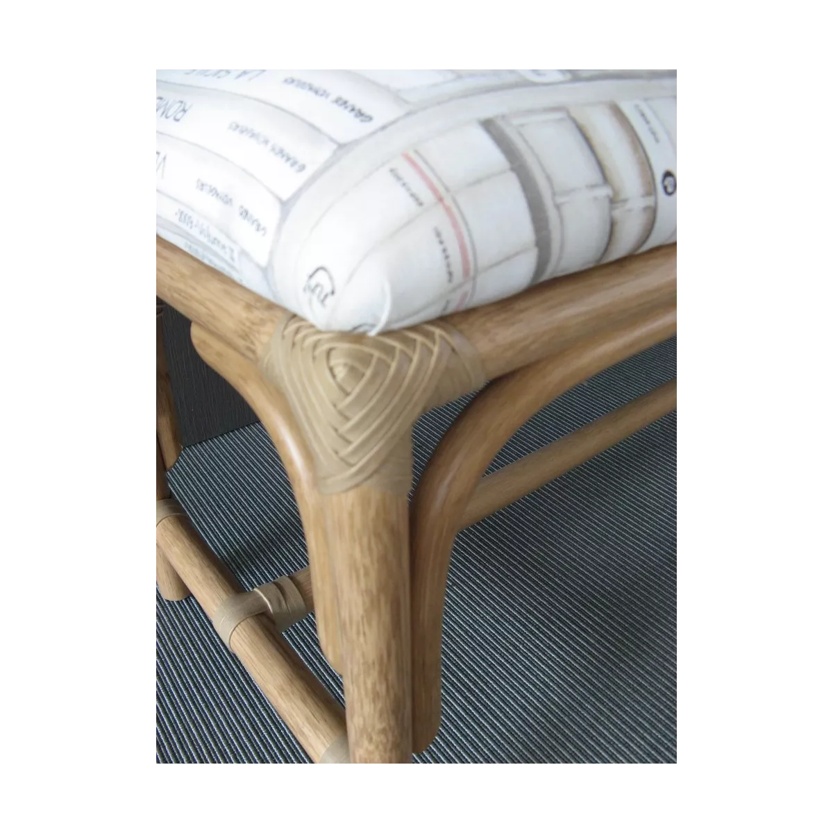 Pouf double en Rotin Sydney Noisette