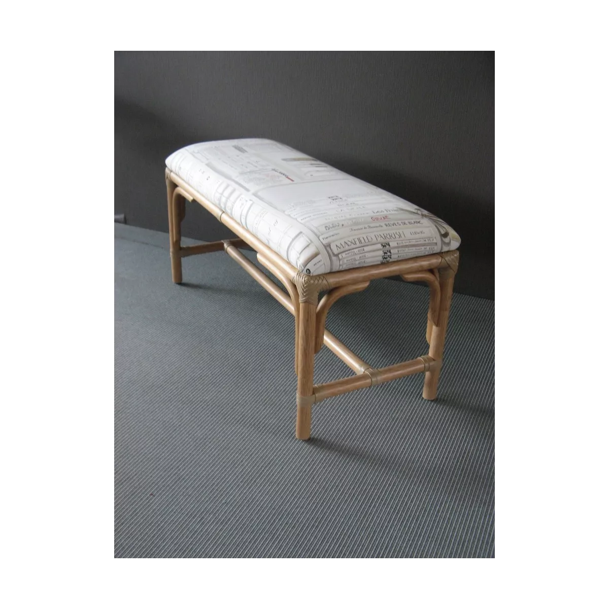 Pouf double en Rotin Sydney Noisette