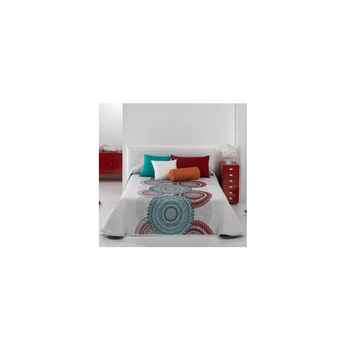 Couvre Lit Peplum 250x270 Bleu