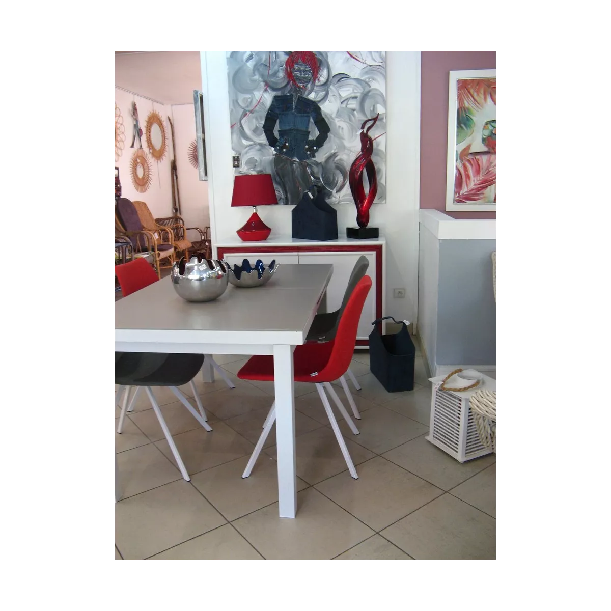 Table Isabelle Aluminuim et Verre 140/180