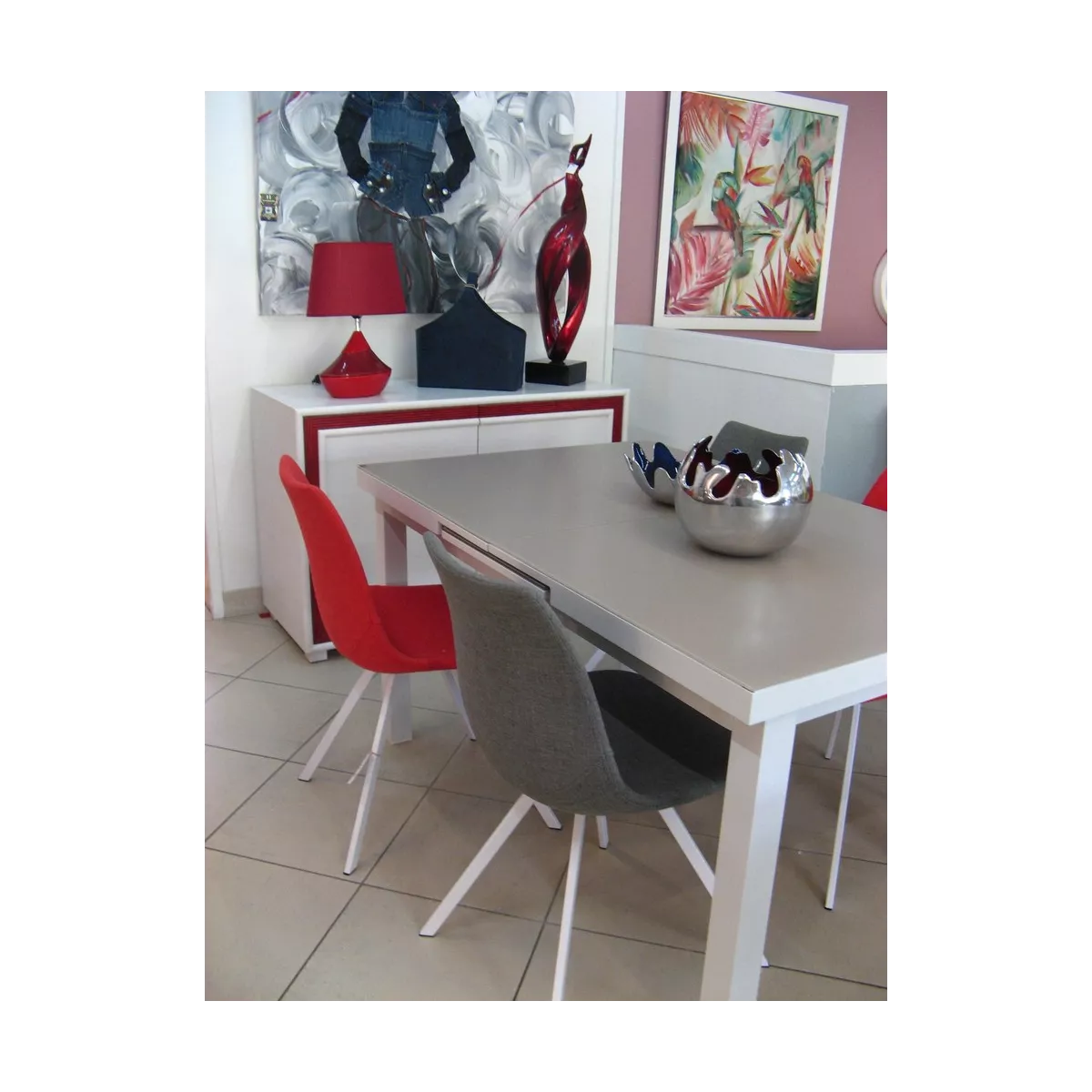 Table Isabelle Aluminuim et Verre 140/180