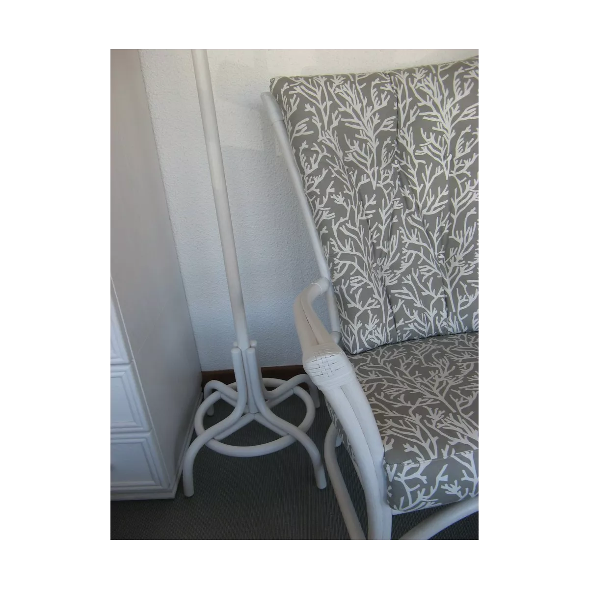 Fauteuil Vancouver Blanc Tissus Corail