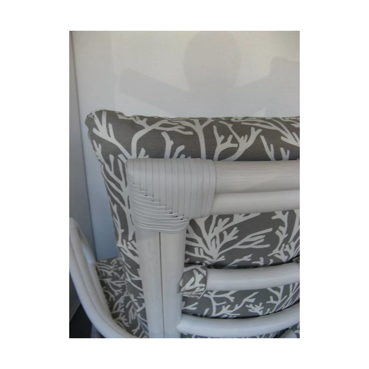 Fauteuil Vancouver Blanc Tissus Corail