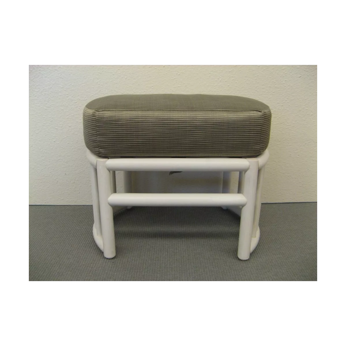 Pouf Rotin Leeds Blanc