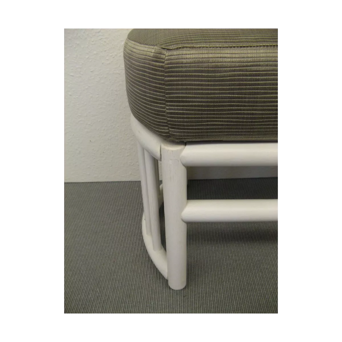 Pouf Rotin Leeds Blanc