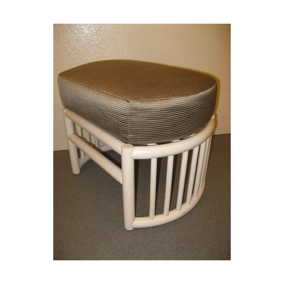 Pouf Rotin Leeds Blanc