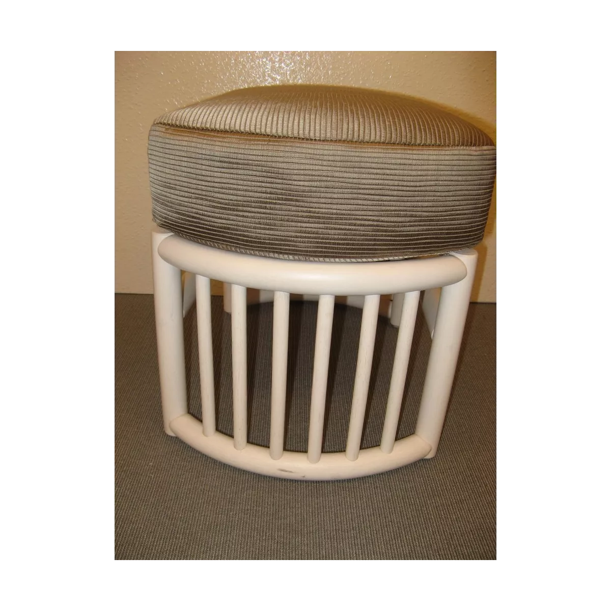 Pouf Rotin Leeds Blanc