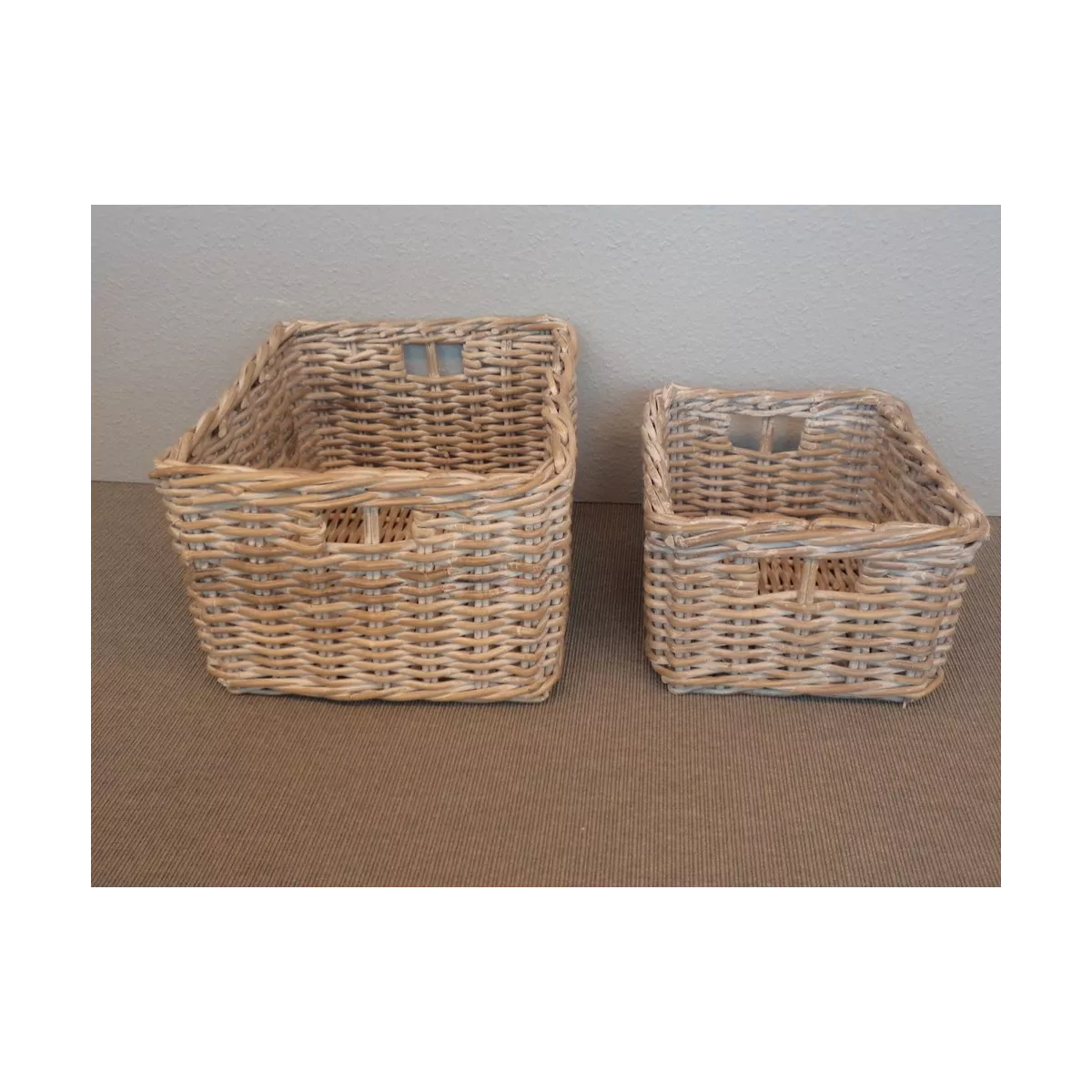 Casier Rotin Blanc Essuyé 49x36