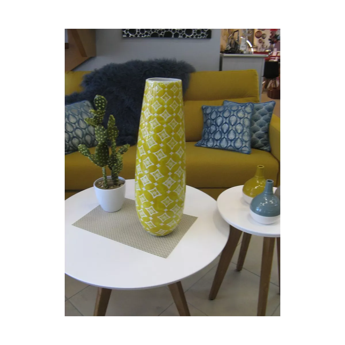 Vase Graphik Moutarde H.60cm